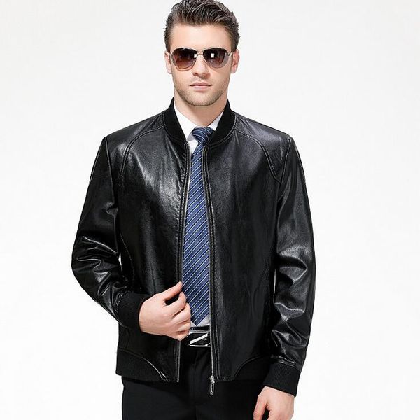 business men's new stand collar casual jacket genuine jackets coats sheep skin men plus size leather clothes1, Black 
business men's new stand collar casual jacket genuine jackets coats sheep skin men plus size leather clothes1, Black