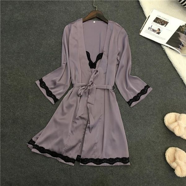 women nightgowns fashion lace women's nightgown + bathrobe two pieces sleep & lounge set female sleepwear silk satin1, Black;red
women nightgowns fashion lace women's nightgown + bathrobe two pieces sleep & lounge set female sleepwear silk satin1, Black;red