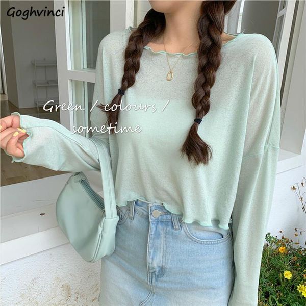 t shirts women candy color mesh knitting loose long sleeve ruffles korean style summer sweet thin lovely soft trendy selling, White
t shirts women candy color mesh knitting loose long sleeve ruffles korean style summer sweet thin lovely soft trendy selling, White