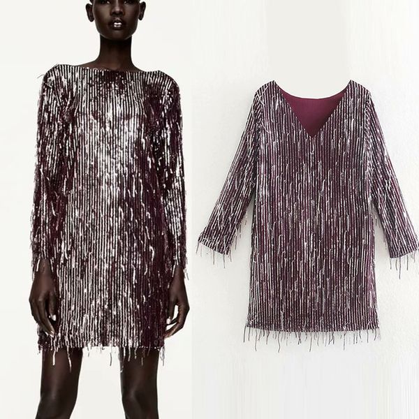 2021 new deep v neck summer tassel sequined bodycon sheath long sleeve mini christmas party club es vestidos qhkl, Black;gray
2021 new deep v neck summer tassel sequined bodycon sheath long sleeve mini christmas party club es vestidos qhkl, Black;gray