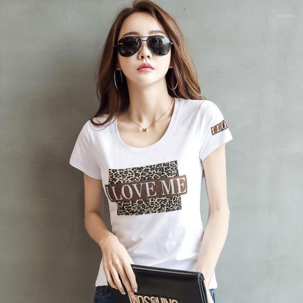 summer 2020 new t-shirt rhinestone leopard print short-sleeved t-shirt women's slim cotton women plus size1, White
summer 2020 new t-shirt rhinestone leopard print short-sleeved t-shirt women's slim cotton women plus size1, White