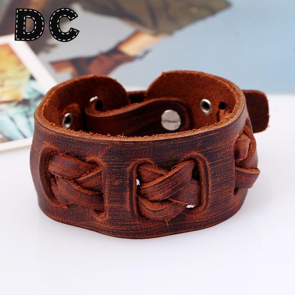 tennis punk brown leather wide bracelet unique design genuine wrap bangle wristband vintage jewelry, Golden;silver
tennis punk brown leather wide bracelet unique design genuine wrap bangle wristband vintage jewelry, Golden;silver