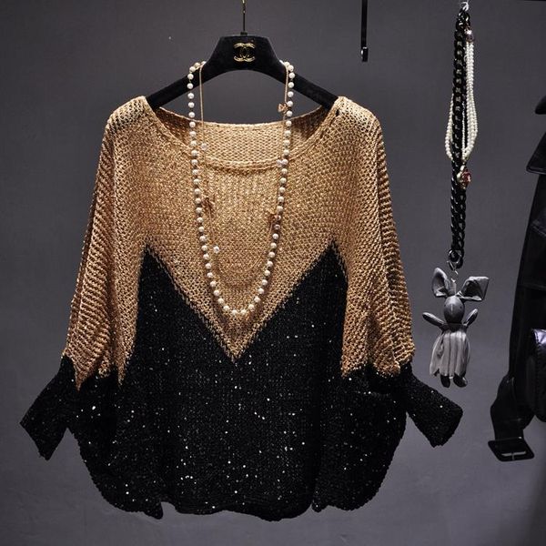 women's sweaters qooth shinny lurex sweater women round neck long jumper casual knit pull femme pullover bling sequin qh2171, White;black
women's sweaters qooth shinny lurex sweater women round neck long jumper casual knit pull femme pullover bling sequin qh2171, White;black