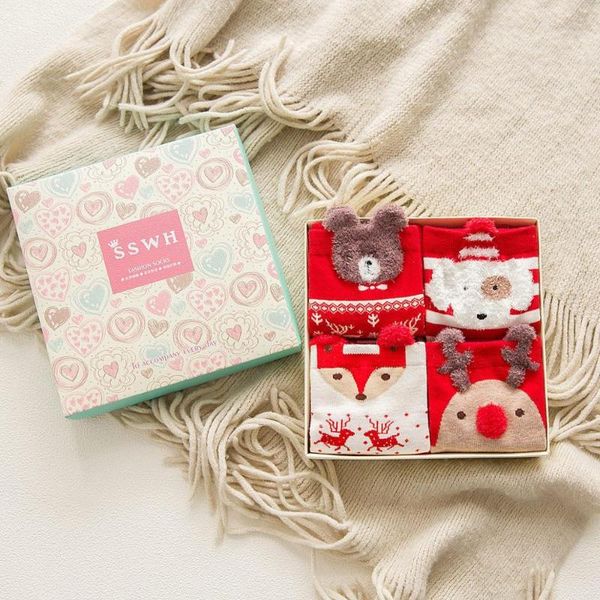 christmas decorations 4 pairs/lot socks women's kids santa claus elk bear cartoon 2021 year gift
christmas decorations 4 pairs/lot socks women's kids santa claus elk bear cartoon 2021 year gift
