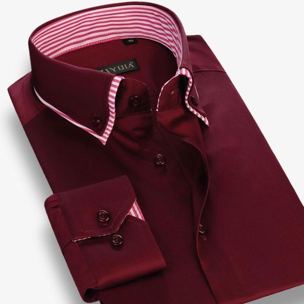 men's double layer collar long sleeve dress shirts inner striped comfortable smooth cotton casual standard-fit button-down shirt1, White;black
men's double layer collar long sleeve dress shirts inner striped comfortable smooth cotton casual standard-fit button-down shirt1, White;black