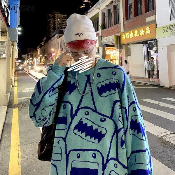 men's sweaters men pullover cartoon ins chic loose warm knitted sweater male all-match oversize trendy korean style ulzzang streetwear, White;black
men's sweaters men pullover cartoon ins chic loose warm knitted sweater male all-match oversize trendy korean style ulzzang streetwear, White;black