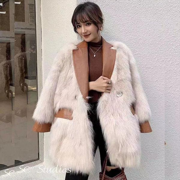 2020 new korean style natural faux fox fur collar leather jacket women fur coat lady imitation lamb coat pu leather l28, Black
2020 new korean style natural faux fox fur collar leather jacket women fur coat lady imitation lamb coat pu leather l28, Black