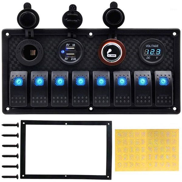 other auto electronics 8 gang rocker switch panel circuit breaker overload protected voltmeter 12v 24v dc usb charger port rv car boat marin
other auto electronics 8 gang rocker switch panel circuit breaker overload protected voltmeter 12v 24v dc usb charger port rv car boat marin