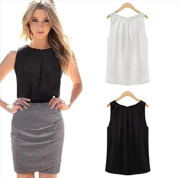 new women tropical fold sleeveless o neck chiffon blouses casual women shirt plus size xxxl, White
new women tropical fold sleeveless o neck chiffon blouses casual women shirt plus size xxxl, White