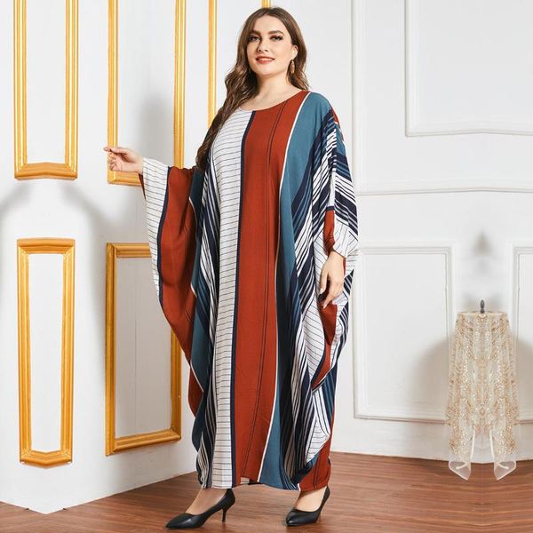 muslim women dress oversized loose stripe printing bat long sleeve robe muslim fashion plus size dubai abaya turkey long dresses, Red
muslim women dress oversized loose stripe printing bat long sleeve robe muslim fashion plus size dubai abaya turkey long dresses, Red