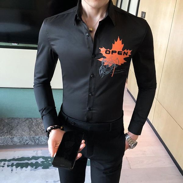 men's casual shirts british style men shirt fashion 2021 embroidery men's social long sleeve all match slim fit dress1, White;black
men's casual shirts british style men shirt fashion 2021 embroidery men's social long sleeve all match slim fit dress1, White;black