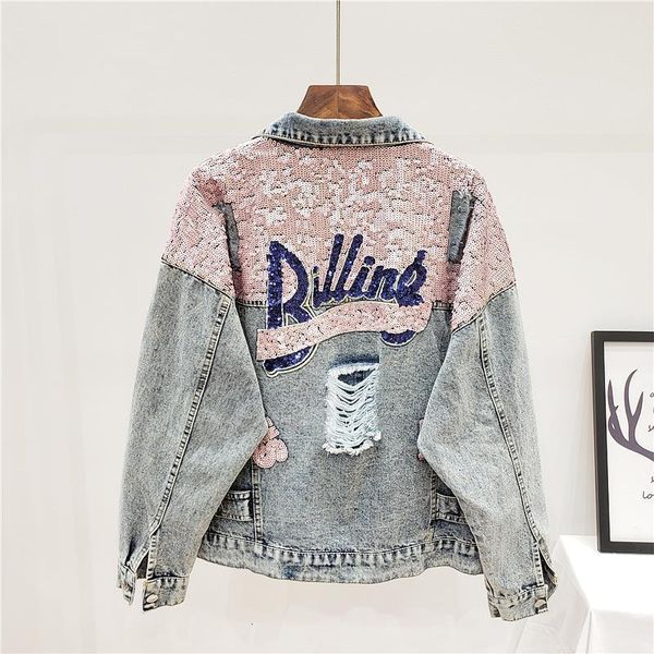 denim women jacket autumn 2020 new spring vintage sequins pink shiny loose coat long sleeve outerwear female jacket, Black;brown
denim women jacket autumn 2020 new spring vintage sequins pink shiny loose coat long sleeve outerwear female jacket, Black;brown
