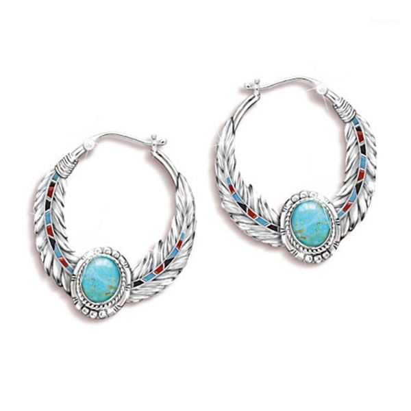 vintage imitation green turquoise earrings retro silver feather shape earrings for women hoop party jewelry moda mujer1, Golden;silver
vintage imitation green turquoise earrings retro silver feather shape earrings for women hoop party jewelry moda mujer1, Golden;silver