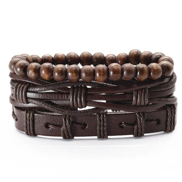 tennis handmade woven 3 pcs/set vintage brown genuine leather men bracelets for women bangles wood beads homme gift jewelry, Golden;silver
tennis handmade woven 3 pcs/set vintage brown genuine leather men bracelets for women bangles wood beads homme gift jewelry, Golden;silver