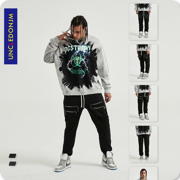 men's pants uncledonjm metal button men multi-pockets urban streetwear sweatpants vintage harem be-2208, Black
men's pants uncledonjm metal button men multi-pockets urban streetwear sweatpants vintage harem be-2208, Black