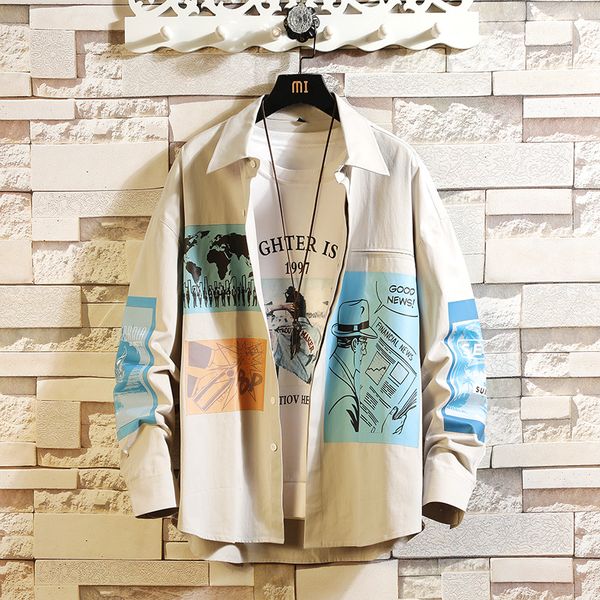 2021 new men's casual button-down shirt jacket 100% cotton thickening type long sleeve om print 96rw, White;black
2021 new men's casual button-down shirt jacket 100% cotton thickening type long sleeve om print 96rw, White;black