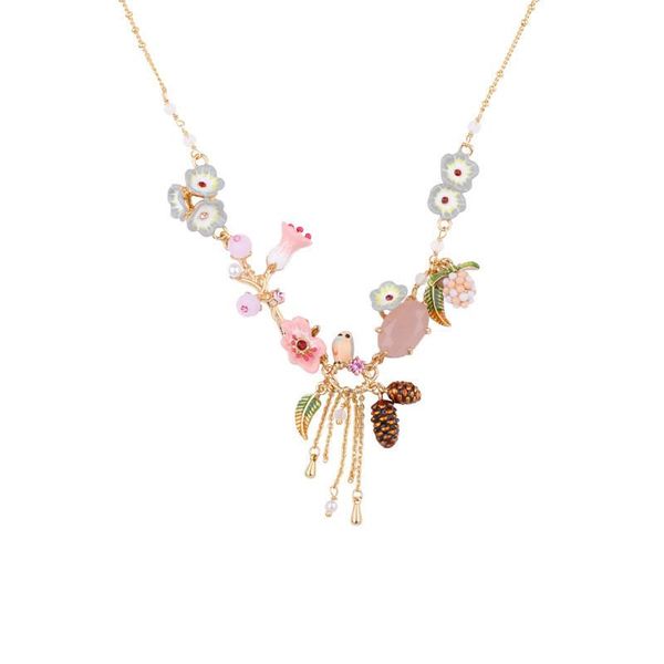 fashion exaggerated diamond enamel glaze flower necklace female new copper-plated tassel pendant necklace, Silver
fashion exaggerated diamond enamel glaze flower necklace female new copper-plated tassel pendant necklace, Silver