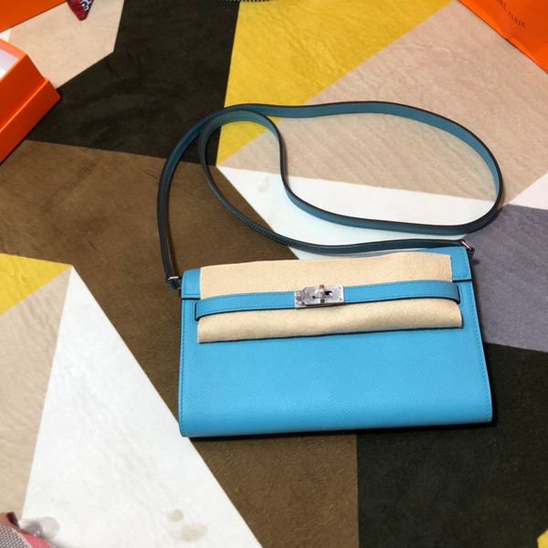 brand wallet sky blue color epsom leather handmade quality wax thread siver and gold hardware whosale price fast delive
brand wallet sky blue color epsom leather handmade quality wax thread siver and gold hardware whosale price fast delive