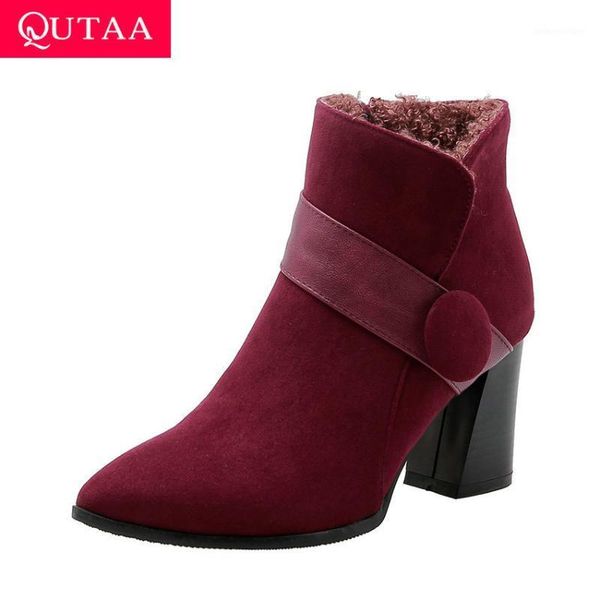 boots qutaa 2021 autumn winter pu leather flock casual women shoes fashion square high heel warm fur ankle size 34-431, Black
boots qutaa 2021 autumn winter pu leather flock casual women shoes fashion square high heel warm fur ankle size 34-431, Black