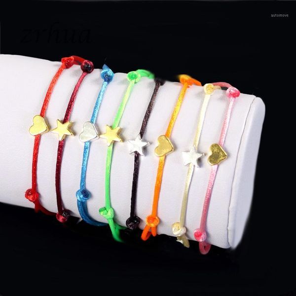 zrhua silver color star heart bracelet handmade jewelry multicolor rope adjustable string lucky bracelets for women lovers gifts1, Black 
zrhua silver color star heart bracelet handmade jewelry multicolor rope adjustable string lucky bracelets for women lovers gifts1, Black