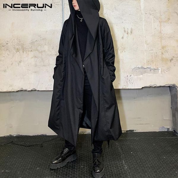 men trench hooded solid coats long sleeve punk open stitch outerwear streetwear fashion mens windbreakers cloak incerun s-5xl, Tan;black
men trench hooded solid coats long sleeve punk open stitch outerwear streetwear fashion mens windbreakers cloak incerun s-5xl, Tan;black