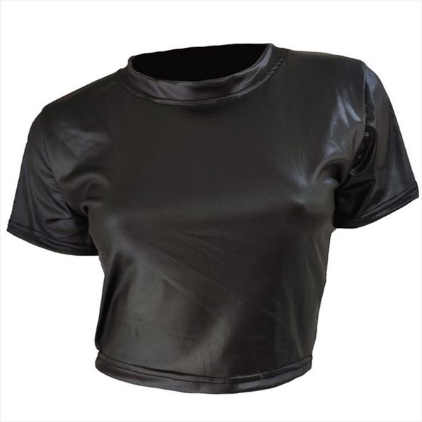 women faux leather t shirt crop short sleeve punk midriff tee clubwear women shirt drop shipping, White
women faux leather t shirt crop short sleeve punk midriff tee clubwear women shirt drop shipping, White