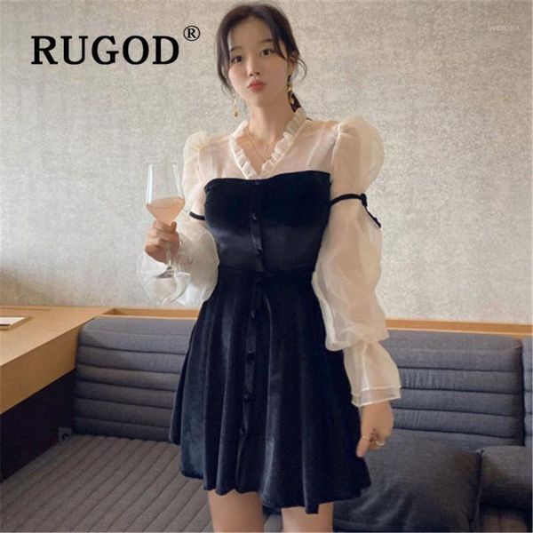 rugod korean chic velet patchwork women dress elegant lace mesh puff sleeve mini office lady dresses vestidos 2020 spring dress1, Black;gray
rugod korean chic velet patchwork women dress elegant lace mesh puff sleeve mini office lady dresses vestidos 2020 spring dress1, Black;gray