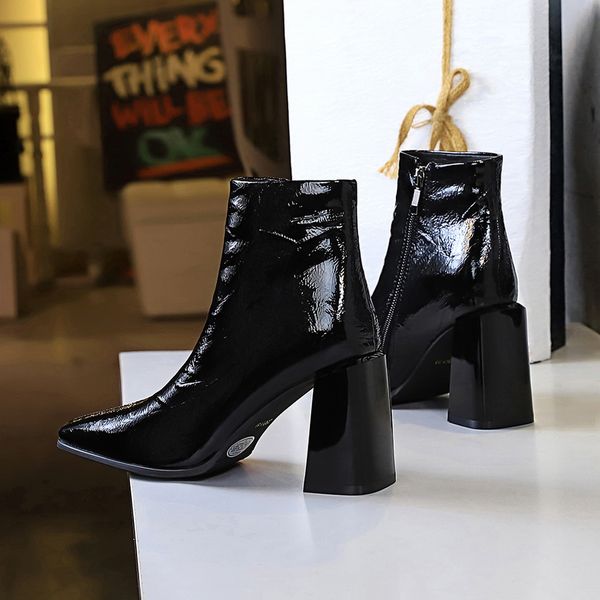 women ankle boots fashion retro exquisite buckle boots woman autumn winter pointed toe zip shoes female low heels plus size, Black
women ankle boots fashion retro exquisite buckle boots woman autumn winter pointed toe zip shoes female low heels plus size, Black