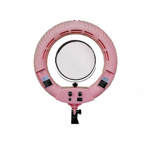 Yidoblo Fs-390ii Pink Ring Lamp Led Bio-color Light Make-up Beauty Nail Tooth Hair Skin Ring Light 192 Led Lights + Handbag