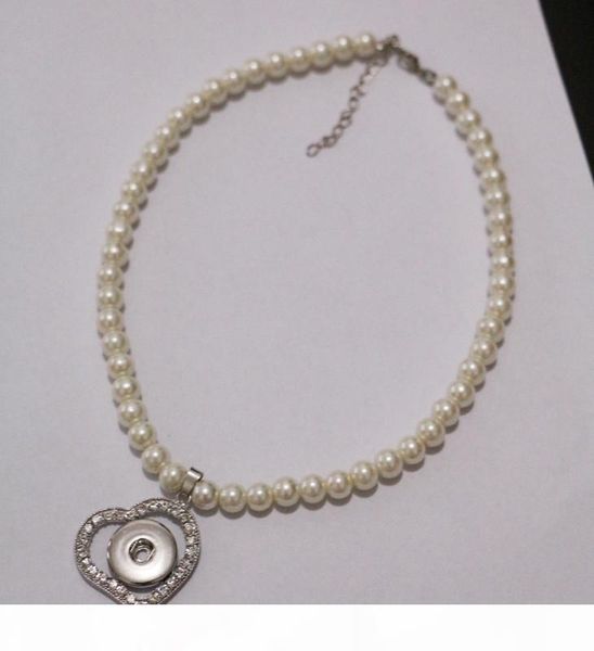 glass pearl beads rhinestone heart 18mm snap button necklace noosa chunks metal ginger fashion jewelry for women, Silver
glass pearl beads rhinestone heart 18mm snap button necklace noosa chunks metal ginger fashion jewelry for women, Silver