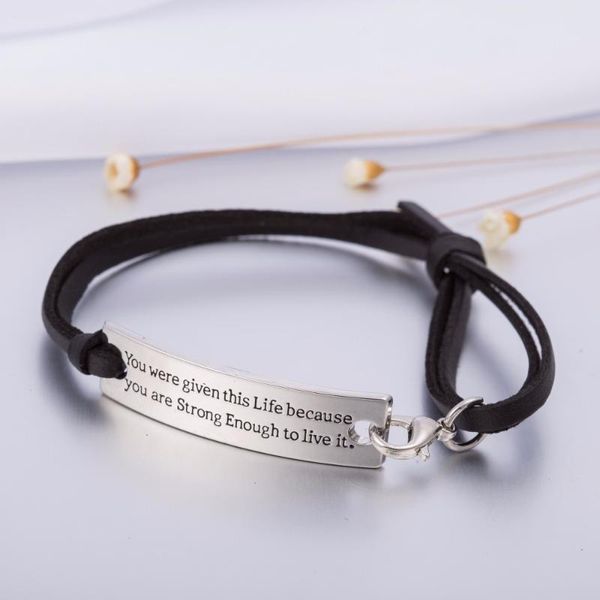 teamer fashion jewelry leather bracelet bangles you were given this life because you are strong engough to live it, Golden;silver
teamer fashion jewelry leather bracelet bangles you were given this life because you are strong engough to live it, Golden;silver
