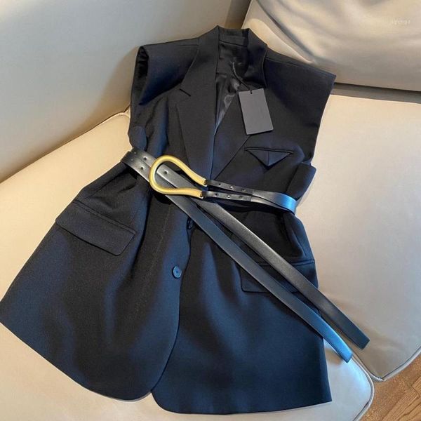 women's vests 2021 autumn women vest coat with genuine leather belts female jacket 2 color ddxgz2v1, Black;white
women's vests 2021 autumn women vest coat with genuine leather belts female jacket 2 color ddxgz2v1, Black;white