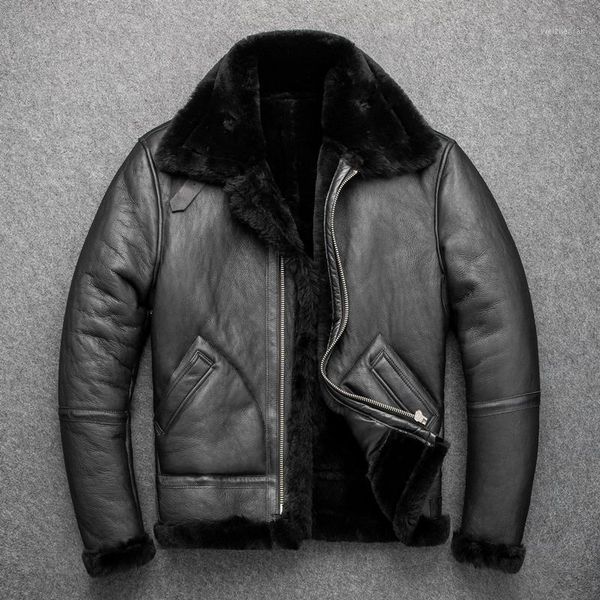 2020 black men american style winter b3 bomber shearling coat real thick sheepskin pilot leather jacket
2020 black men american style winter b3 bomber shearling coat real thick sheepskin pilot leather jacket
