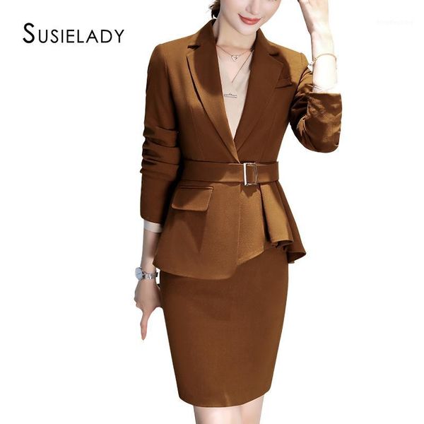 susielady women suits formal 2 piece set women blazers waistband office wear interview suits skirt traje mujer female set1, White;black
susielady women suits formal 2 piece set women blazers waistband office wear interview suits skirt traje mujer female set1, White;black
