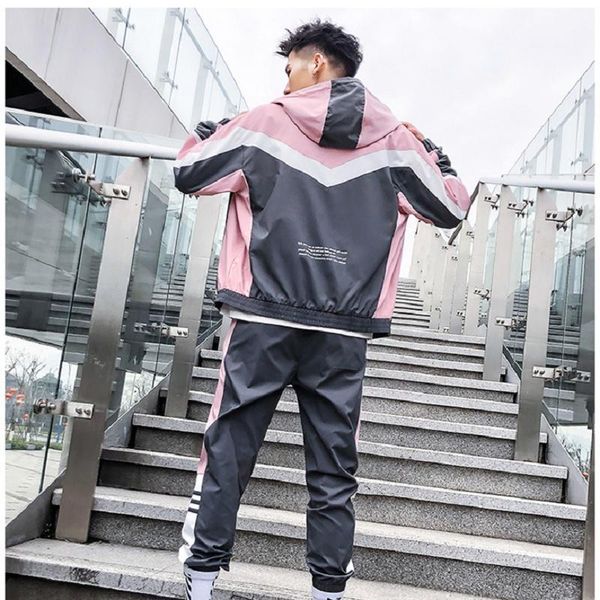2019 hip hop men's sportswear sets ( jacket+joggers ) sports suit set casual man's tracksuit men patchwork streetwear nine pants1, Gray
2019 hip hop men's sportswear sets ( jacket+joggers ) sports suit set casual man's tracksuit men patchwork streetwear nine pants1, Gray