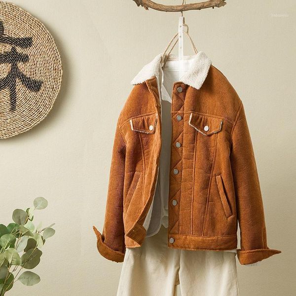 corduroy jacket female plus velvet thick 2020 autumn winter new coat harajuku vintage women short jackets coats l2071, Black;brown
corduroy jacket female plus velvet thick 2020 autumn winter new coat harajuku vintage women short jackets coats l2071, Black;brown