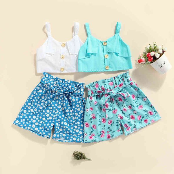 2-7y kid girls clothes set ruffles vest belt bow shorts outfits summer children clothes costumes g220217, White
2-7y kid girls clothes set ruffles vest belt bow shorts outfits summer children clothes costumes g220217, White