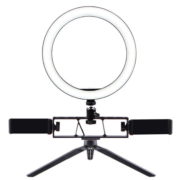 26cm dimmable ring light with tripod and dual phone clip for makeup live pgraphic studio and youtube
26cm dimmable ring light with tripod and dual phone clip for makeup live pgraphic studio and youtube