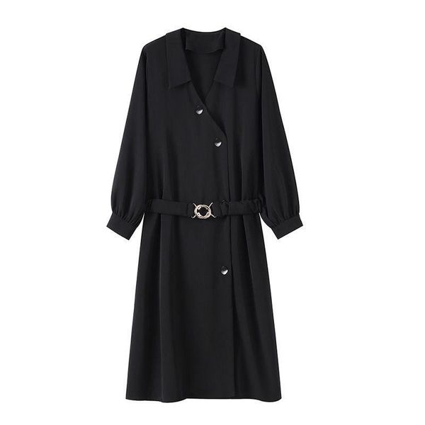 casual dresses women's spring autumn style dress long sleeve solid color turn-down collar button korean elegant 3378, Black;gray
casual dresses women's spring autumn style dress long sleeve solid color turn-down collar button korean elegant 3378, Black;gray