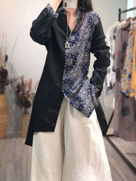 luoyun ballad autumn national style personalized literature and art printing cardigan casual linen medium length shirt, White
luoyun ballad autumn national style personalized literature and art printing cardigan casual linen medium length shirt, White