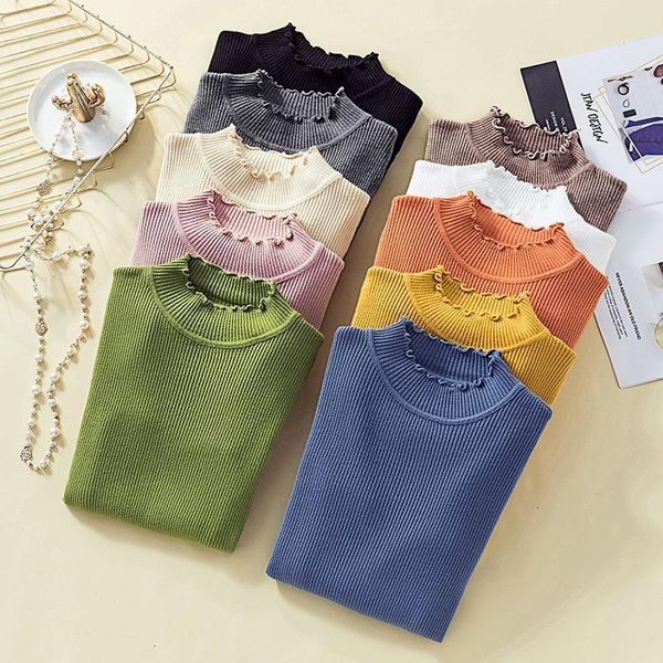 pullover sweater women winter 2021 knitwear high neck ruffle frill edged knitted pull femme truien dames swetry damskie, White;black
pullover sweater women winter 2021 knitwear high neck ruffle frill edged knitted pull femme truien dames swetry damskie, White;black