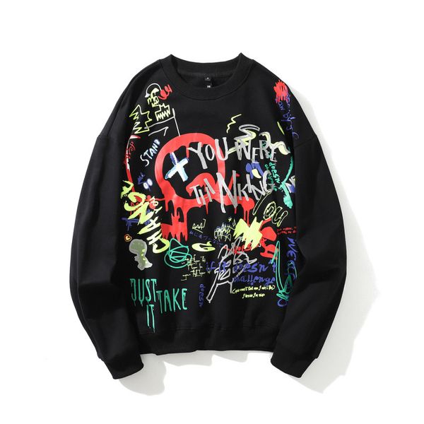 e-baihui high street sweatshirts for man graffiti printing hoodies male's round neck hip pop pullovers sweatshirt drop shoulder hoody o, Black
e-baihui high street sweatshirts for man graffiti printing hoodies male's round neck hip pop pullovers sweatshirt drop shoulder hoody o, Black