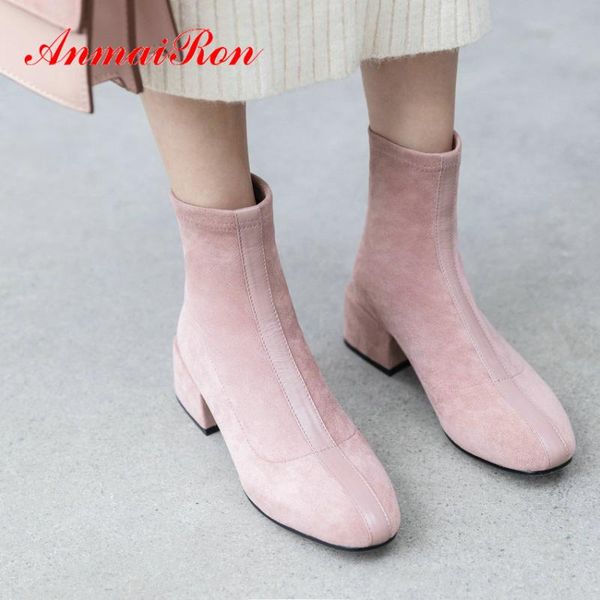 boots anmairon 2021 women kid suede med square heels round toe zip pu ankle patchwork winter 34-39, Black
boots anmairon 2021 women kid suede med square heels round toe zip pu ankle patchwork winter 34-39, Black