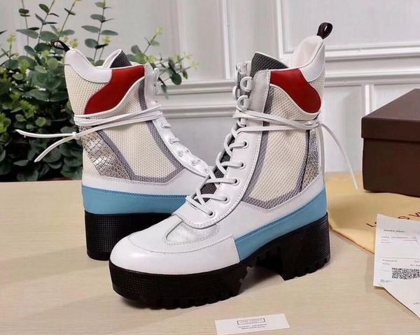 new designer mid-tube womens boots womens cowhide color matching mesh rubber waterproof high elastic non-slip classic thick heel thick-sol, Black
new designer mid-tube womens boots womens cowhide color matching mesh rubber waterproof high elastic non-slip classic thick heel thick-sol, Black