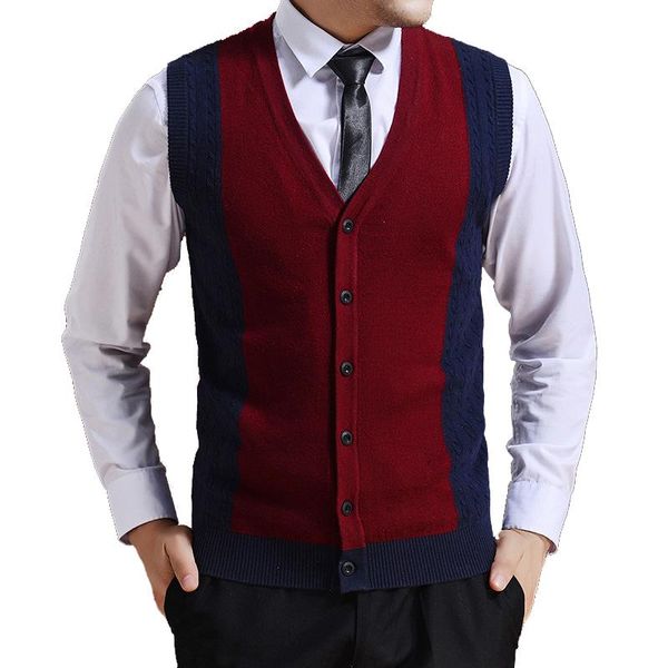 men's vests men contrasted knit vest buttons down england style sleeveless sweater cardigan jacket basic for autumn spring v neck 23160, Black;white
men's vests men contrasted knit vest buttons down england style sleeveless sweater cardigan jacket basic for autumn spring v neck 23160, Black;white