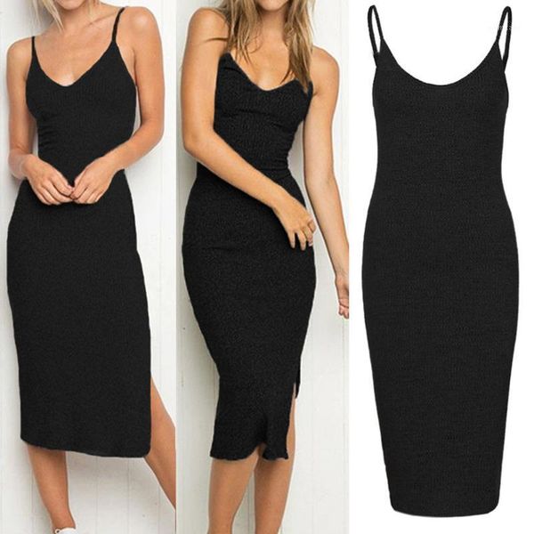 dress women vestidos ropa mujer sleeveless strappy women dress soft and comfortable tank slim rib knit split party1, Black;gray
dress women vestidos ropa mujer sleeveless strappy women dress soft and comfortable tank slim rib knit split party1, Black;gray