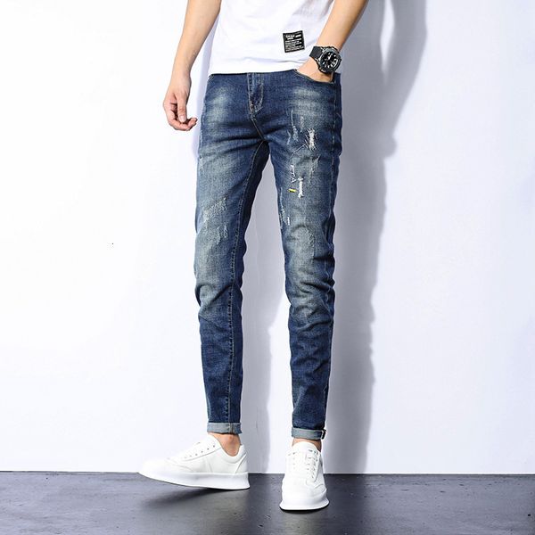 early autumn embroidery slim leggings korean 2020 new fashion brand men's jeans, Blue
early autumn embroidery slim leggings korean 2020 new fashion brand men's jeans, Blue