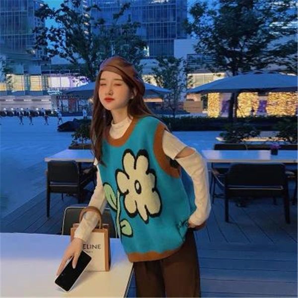 women's vests kawaii knit for women sweet casual loose o-neck cute cartoon flower pattern knitted sweater sleeveless female pullover, Black;white
women's vests kawaii knit for women sweet casual loose o-neck cute cartoon flower pattern knitted sweater sleeveless female pullover, Black;white