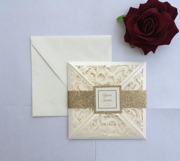 ivory laser cut floral wedding anniversary engagement party invitation cards with band and envelope, 100pcs, express shipping
ivory laser cut floral wedding anniversary engagement party invitation cards with band and envelope, 100pcs, express shipping