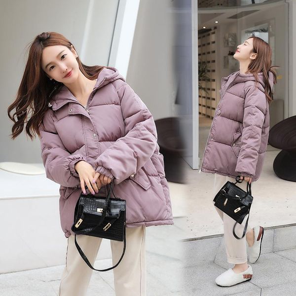 women's down & parkas 2021 women winter hooded short bread cotton coat jacket thick loose overcoat zipper raglan sleeve outwear, Black
women's down & parkas 2021 women winter hooded short bread cotton coat jacket thick loose overcoat zipper raglan sleeve outwear, Black